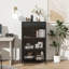 Armoire de rangement en métal de 47,6 po de hauteur avec portes en verre et couvercle rabattable