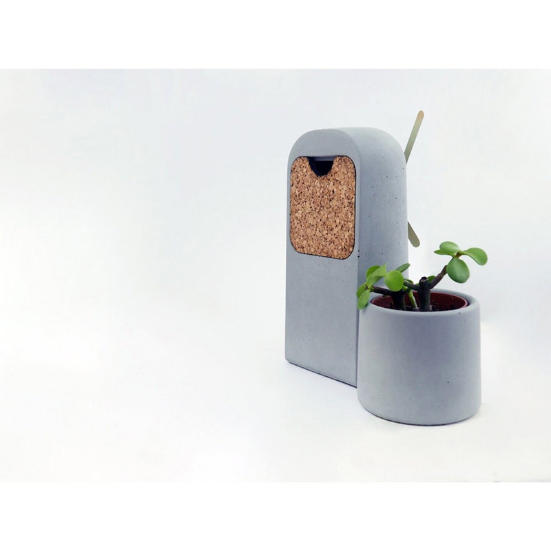 Analogue Concrete Mechanical Tabletop Clock, Gold