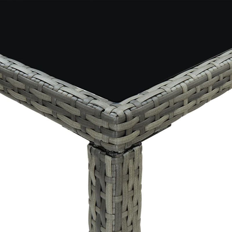 Ensemble de table de bar et tabourets de patio en rotin de poly, gris