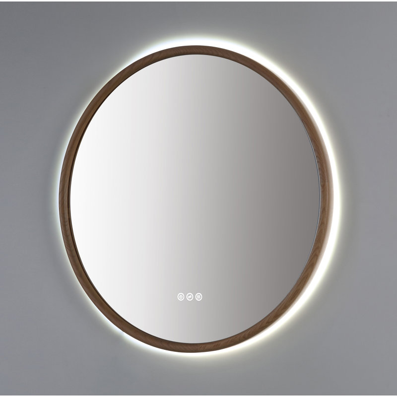 Zen LED Mirror, 29.52" x 29.52", Round, Whitewash