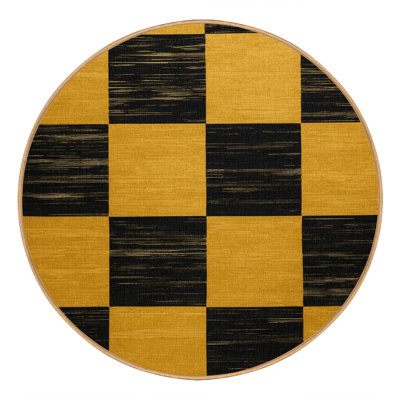 Machine Washable Botanical Brown Area Rug