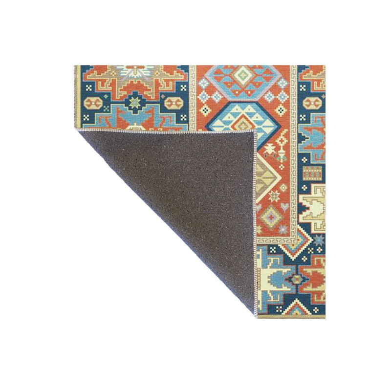 Tapis tissé à motif géométrique étoilé lavable à la machine, Sous-tapis carré 3 pi 3 po inclus