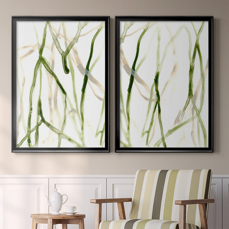 Runnel VII - 2 Piece Single Picture Frame Print on Canvas, Black, 53" H x 36.5" W x 2.5" D