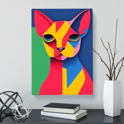 Sphynx Cat Abstract - Wrapped Canvas