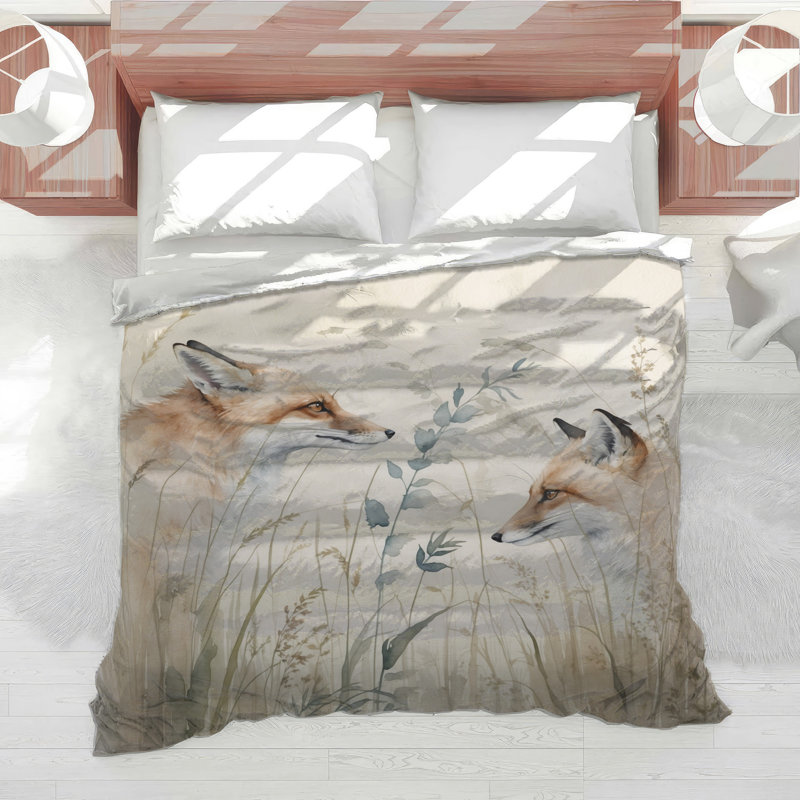 Foxes In Grass Comforter, Twin Extra Long