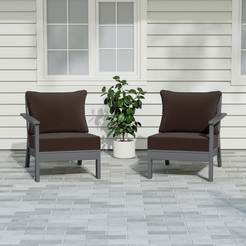 Ensemble de sièges profonds avec coussins, Grey, Brown