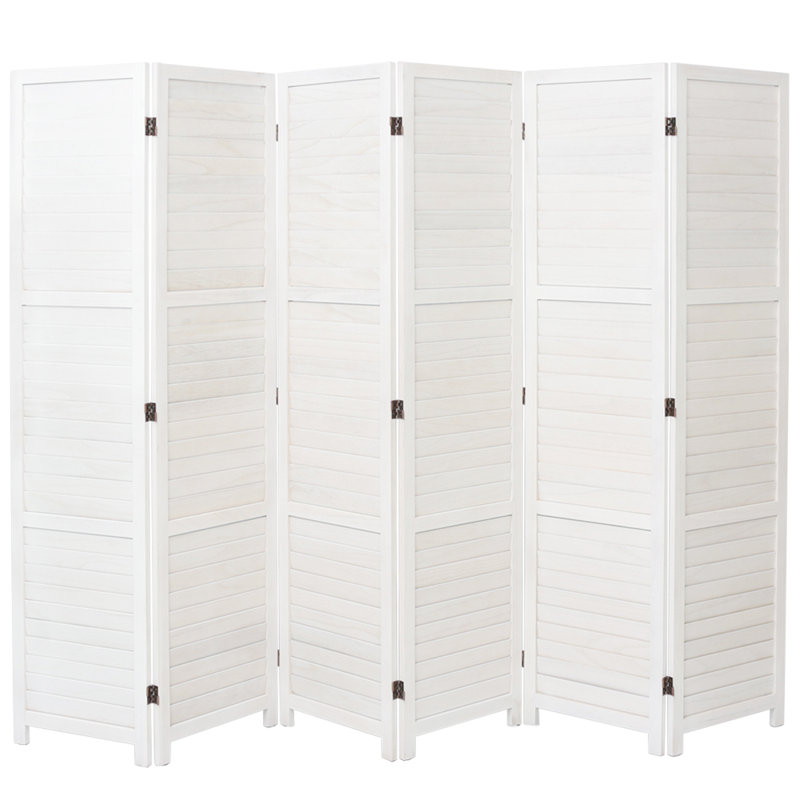 Aarav 170cm H Folding Room Divider, 170 cm H x 240 cm L x 5 cm D, 6, White