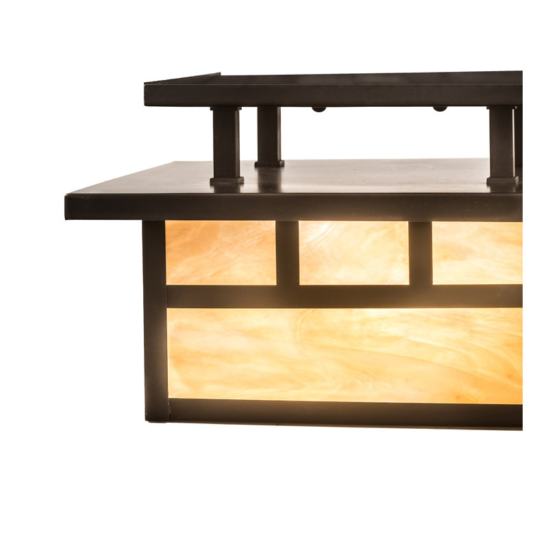 Plafonnier semi-encastré carré 17 po 2 lumières unique Almont