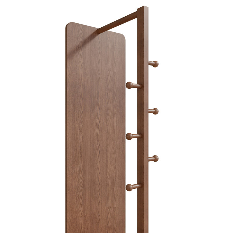 Coat rack with full-length mirror, Walnut