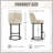 Counter Height Bar Stools Set of 2, Modern Barrel Counter Stools with Backrest, Linen Fabric Upholstered Accent Bar Stools for Kitchen Island-1830122859