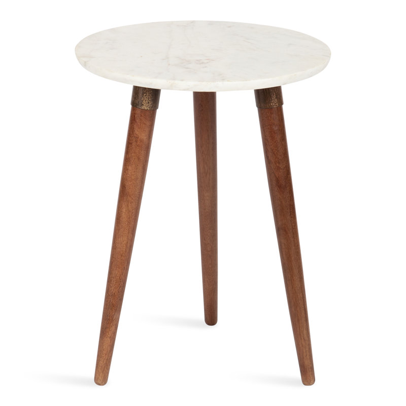 Othinkar Marble Top End Table, Brown, White