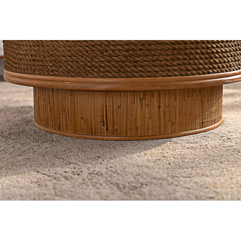 Table basse ronde avec couvercle rabattable