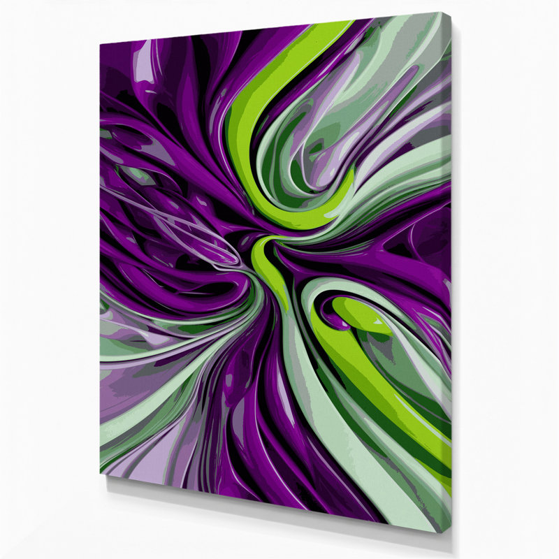 Art numérique sur toile, "Abstraction numérique 75", H 24 po x l 36 po