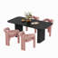 Ensemble de salle à manger à double piédestal avec chaises-1311053357-1311053352