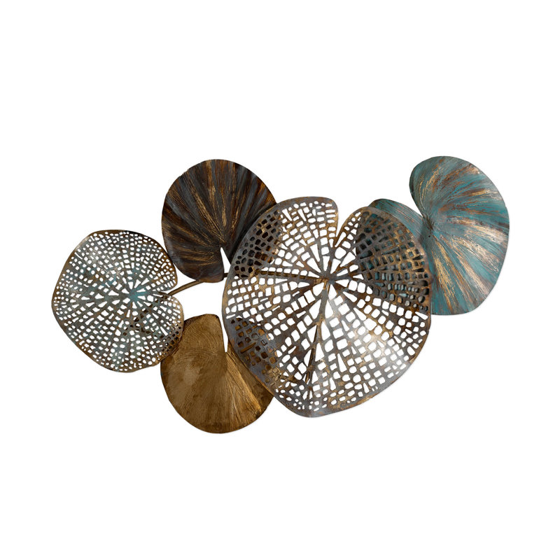 Wall sculpture Gilded Water Lilies