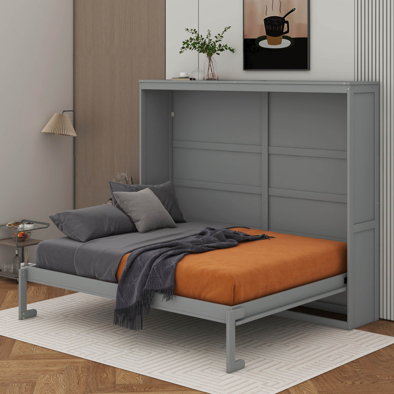 Lit escamotable, Gris, Grand lit