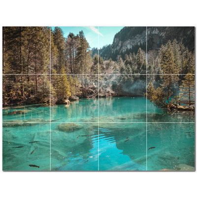 Lakes Photo 8'' x 8'' Satin Ceramic Decorative Mural