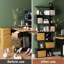 Bibliothèque à 6 niveaux en forme de S, une étagère de rangement décorative moderne en bois autoportante-1106225007-1106225006
