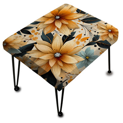 Motif terreux de motif mandala boho - repose-pieds rectangulaire floral