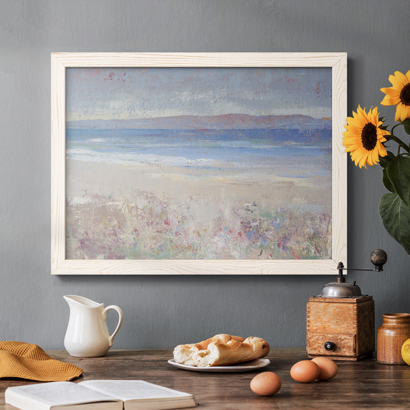 Beach Textures I - Toile tendue avec châssis encadré rustique, Blanc, H 18 po x l 26 po x P 1,5 po