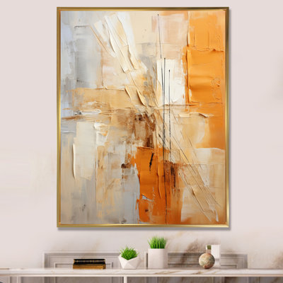 Glam Orange Beige Collage IV - Fashion Framed Canvas Print