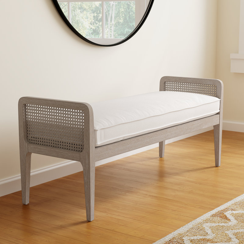 Alia Polyester Upholstered Bench, White