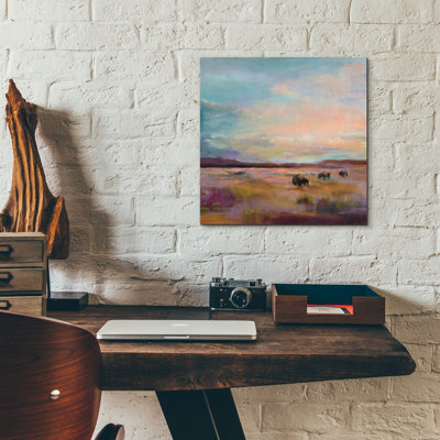 Buffalo Under Big Sky' by Marilyn Hageman Acrylic Glass Wall Art