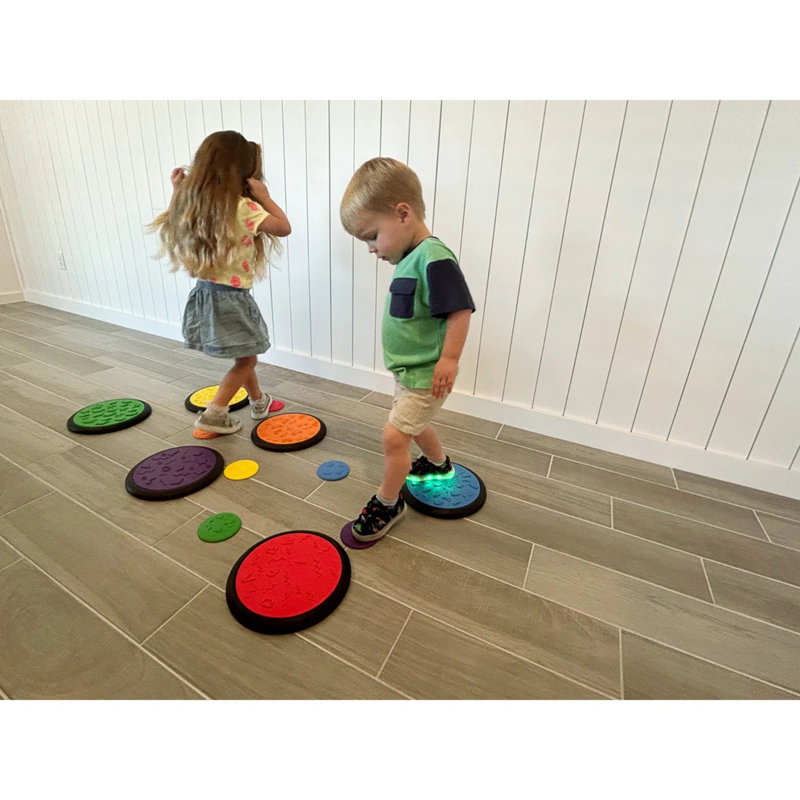KORE Design Sensory Game Tiles – Set of 12 in Assorted Colors, Includes 6 Large and 6 Small Tiles for Interactive Play