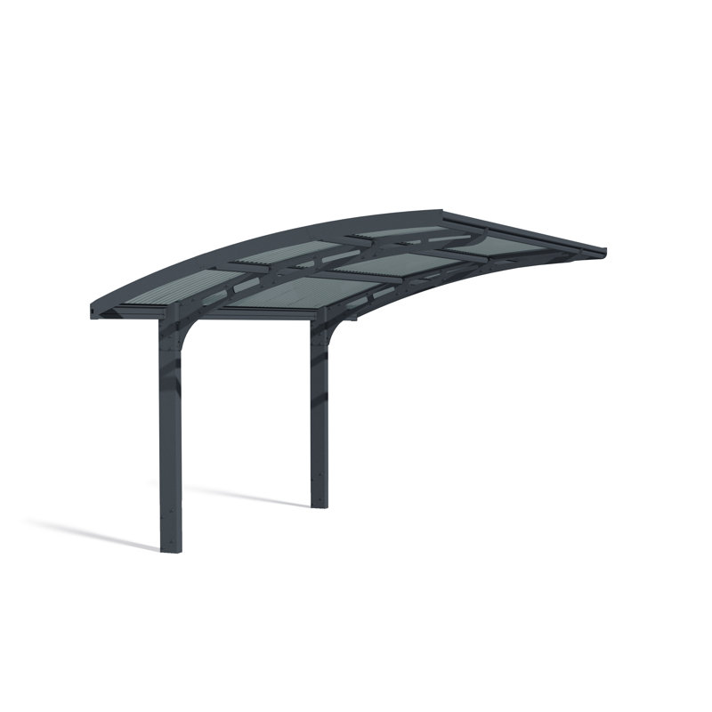 Palram - Canopia Arizona 10 Ft. x 16 Ft. x 9 Ft. Wing Single Carport Aluminum Metal Frame and Polycarbonate Panels for Outdoor Car, Truck, RV, Trailer, Boat Storage (Wave Gray)