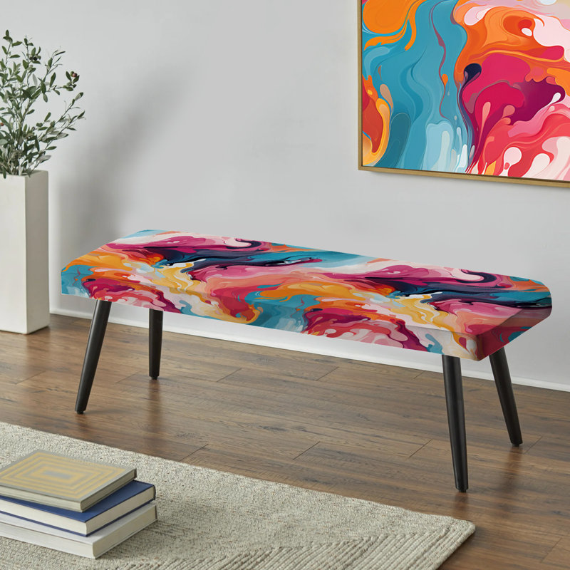 Poupart Dynamic Brushstrokes - Banc noir rembourré abstrait