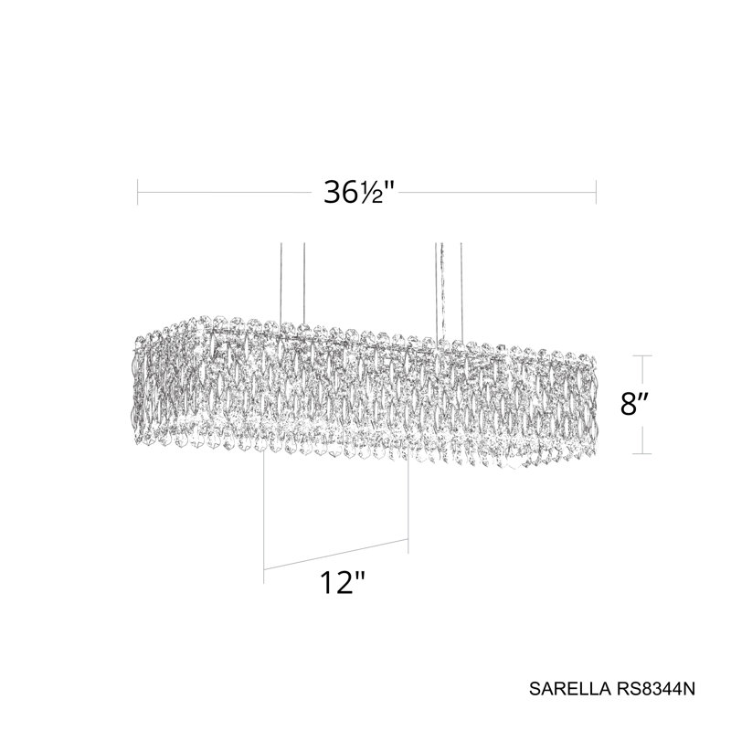 Sarella 13 Light 37in x 12in Rectangular Chandelier in Heirloom Gold with Clear Heritage Handcut Crystals, Heirloom Gold
