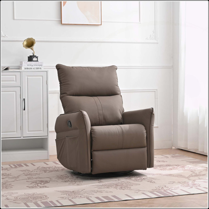 Modern Rocker Recliner Chair with 360° Swivel and Multiple Functions for Ultimate Comfort and Versatility, Brown