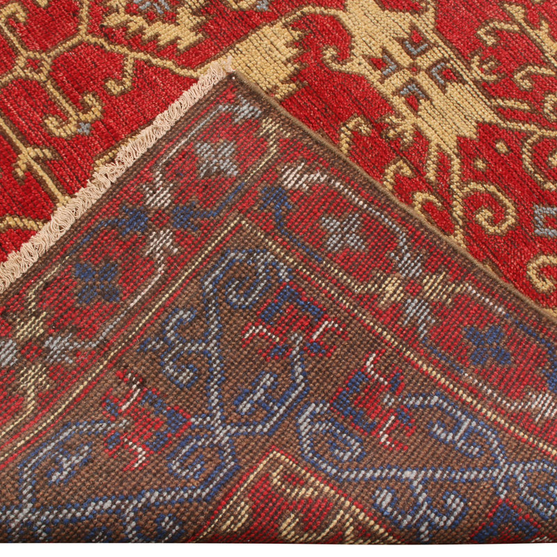 Burano Hand Knotted Wool Geometric Area Rug, Rectangle 6' x 9'