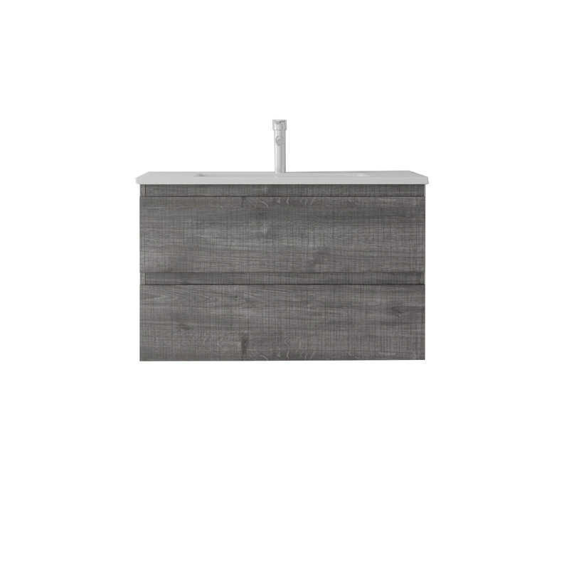 Meuble-lavabo flottant avec lavabo, Grey, 30" W