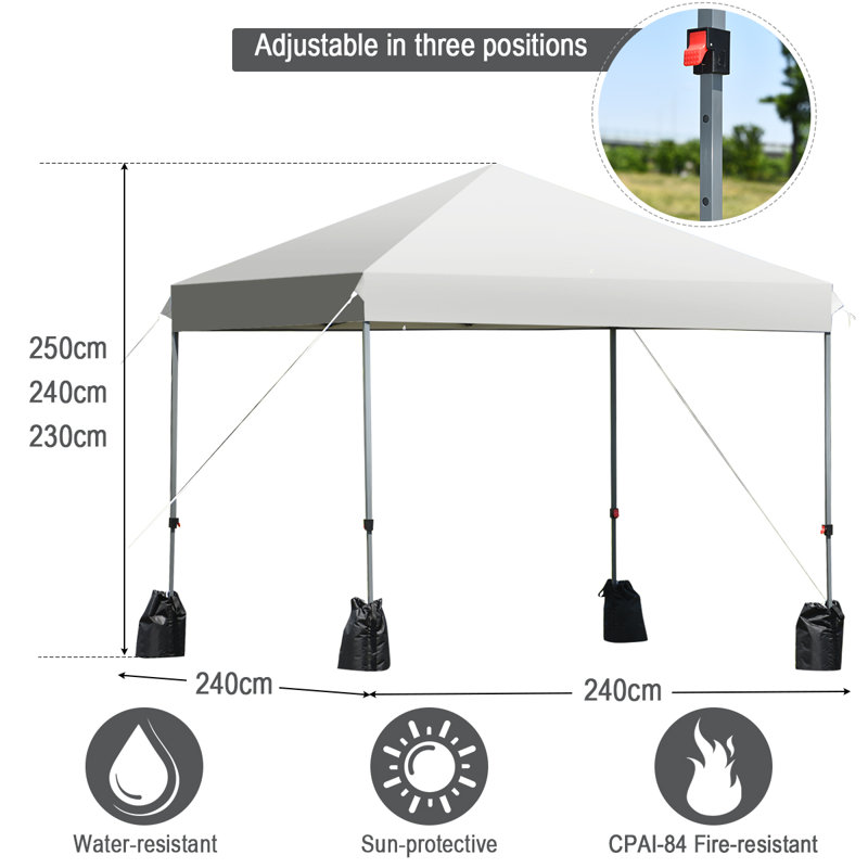 Ahloni 2.4m x 2.4m Metal Party Tent, White