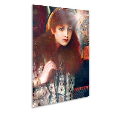 Portrait of a Maiden by Tanagra by Gustav Klimt - Unframed Painting on Glass