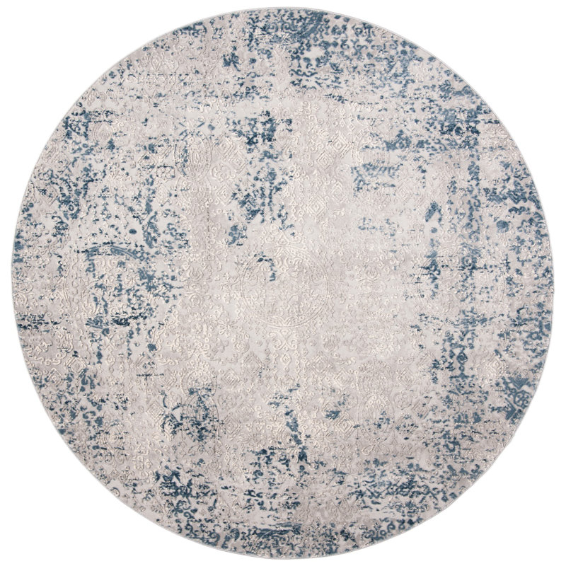 Tapis abstrait Keyra Performance, Rond 6 pi 7 po