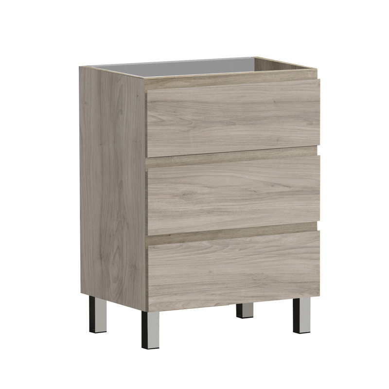 Jasso 40'' Single Bathroom Vanity with Ceramic Top, Gray