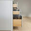 Meuble-lavabo simple 48 po avec plateau en pierre reconstituée de 1,4 po d'épaisseur et structure en bois massif, gris discret