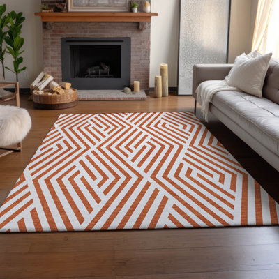 Premium Machine Washable Cerrito AMF550 Paprika Rug
