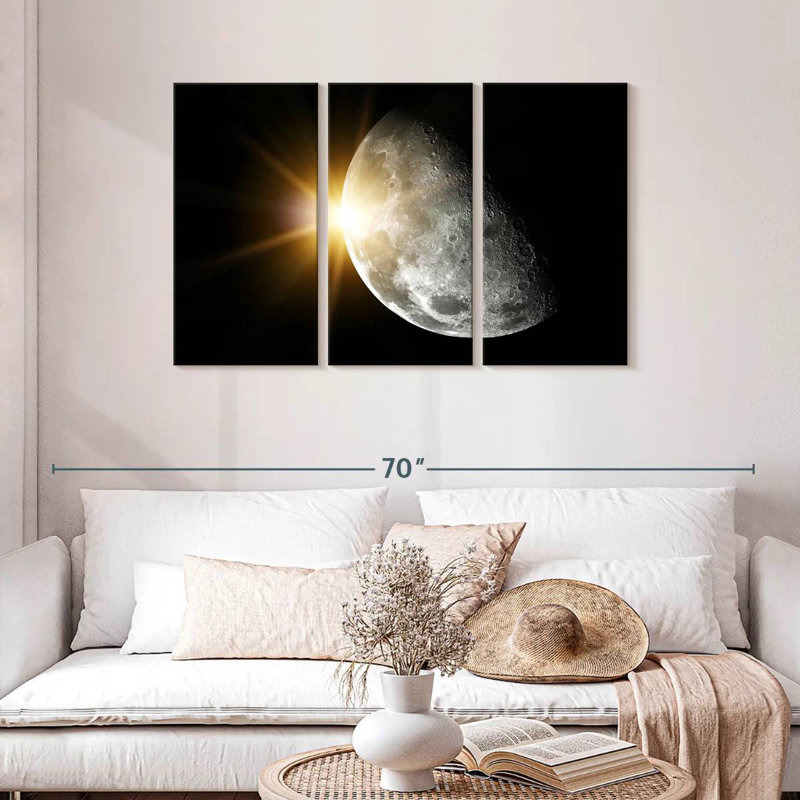 Soleil Oberle derrière la lune, H 28 po x l 45 po