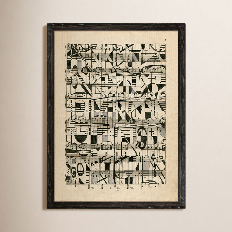 "Graphic Notes" par Paul Cezanne - reproduction d'art encadrée, H 38 po x l 28 po x P 1,25 po, Toile avec encadrement ébène