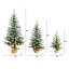 2Ft. 3Ft. 4Ft. Artificial Snowed Balsam Fir Christmas Tree In Burlap Wrapped Base - Set Of 3