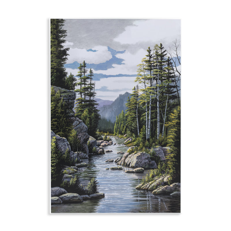 Plaque murale Alone In The Stream, design par Bill Saunders, H 15 po x l 10 po