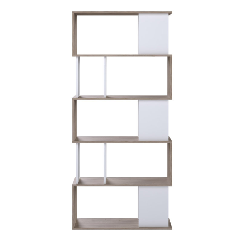 Laquanza 173.5cm H x 80cm W Standard Bookcase, White/Oak