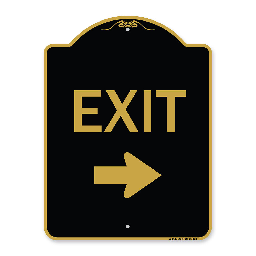 Signmission Designer Series Sign - Parking Lot Sign Exit Sign (Right ...