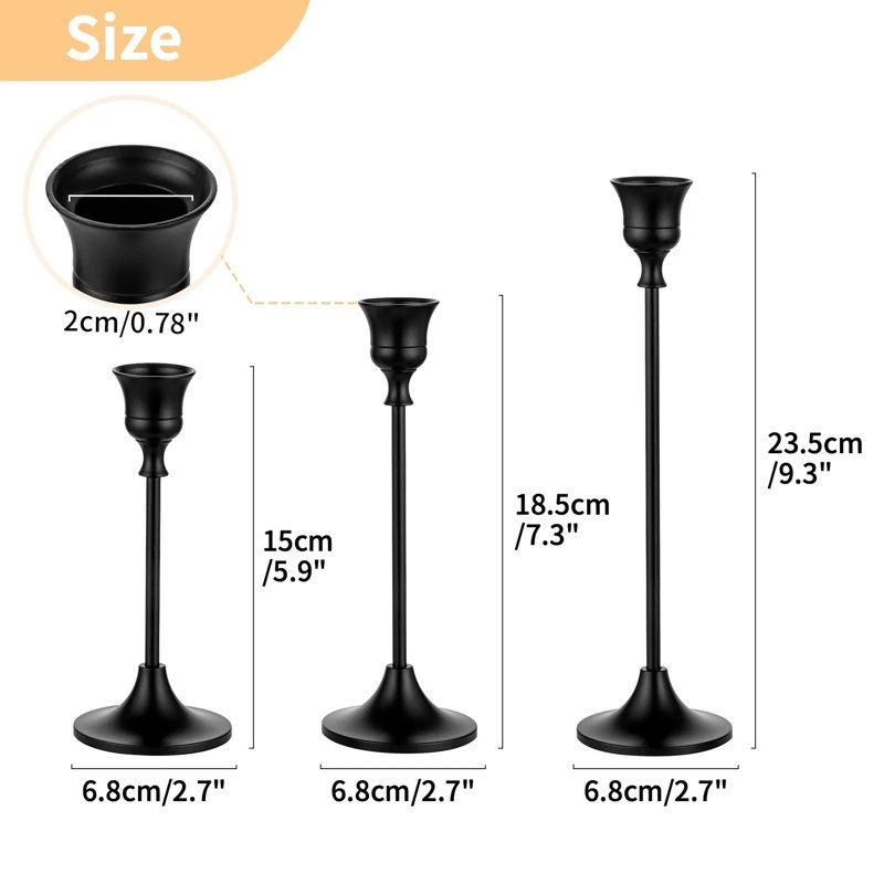 Black Taper Candle Holders