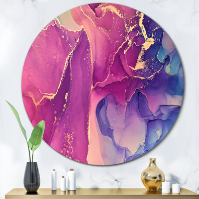 Art fuchia liquide mauve et bleu, art moderne