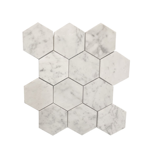 4" x 4" Marble Honeycomb Mosaic Wall & Floor Tile
