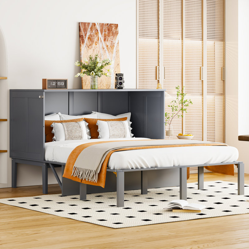 Storage Bed, European Double (140 x 200 cm), Grey